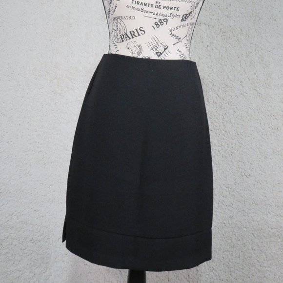 Tenzer* Women's Half Zipper Back w/Hook Fully Lined A-Line Skirt~ Size 6 (Black) - Picture 1 of 6